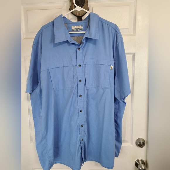 (653) Magellan Men's Short Sleeve Outdoor Sportswear Shirt, Size: 3XL, Blue - Picture 4 of 11